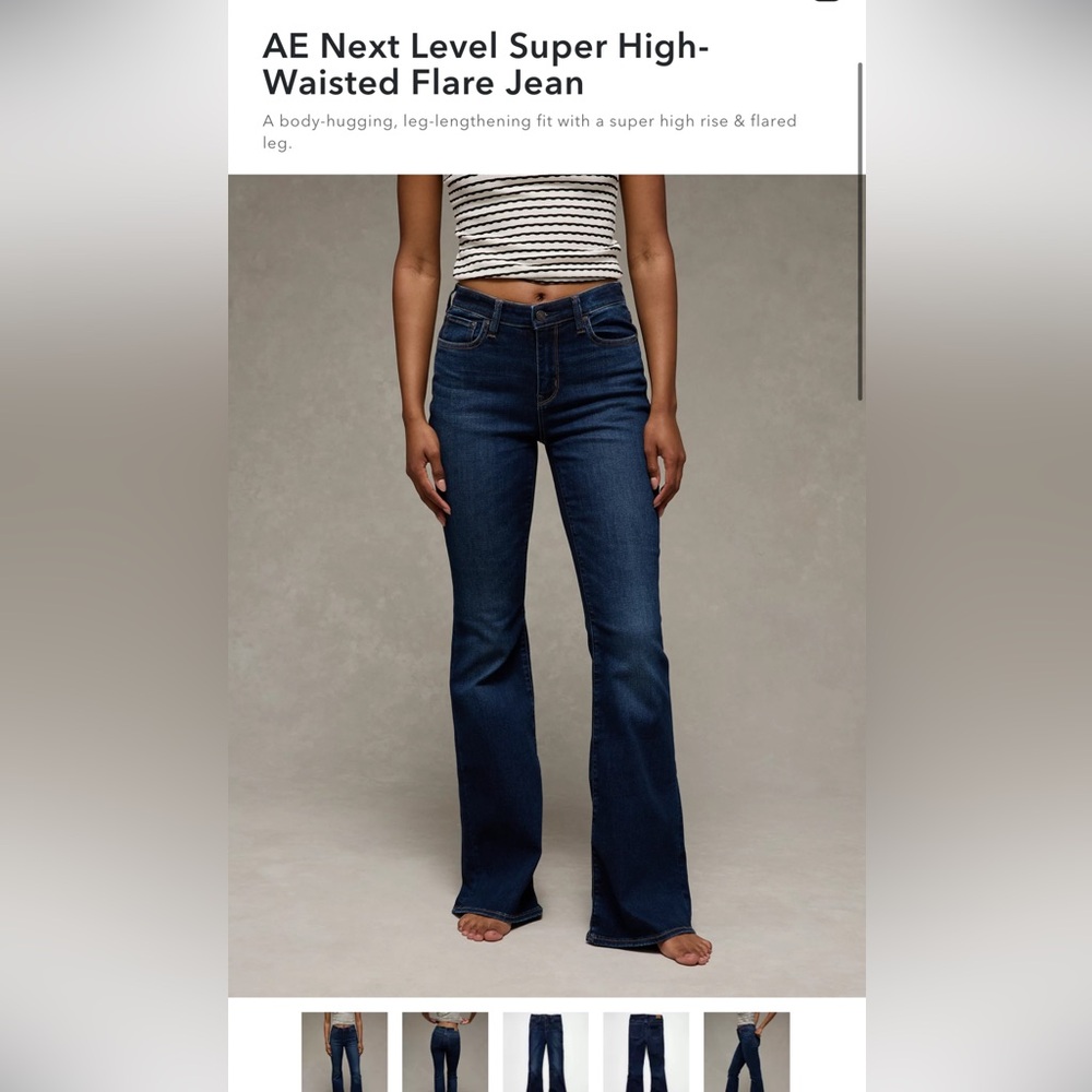 American Eagle Outfitters Women's Flare Jeans - Deep Blue